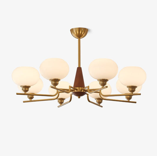 Celeste Sphere Walnut Chandelier
