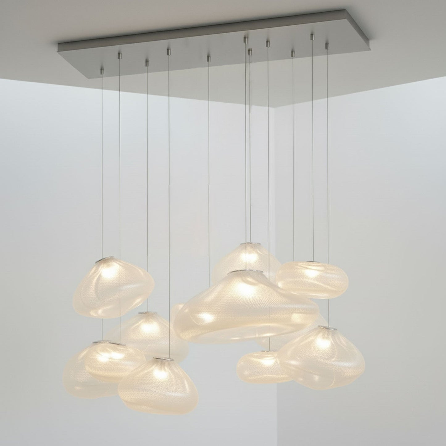 Blown Glass Mesh Pendant Light