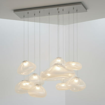 Blown Glass Mesh Pendant Light