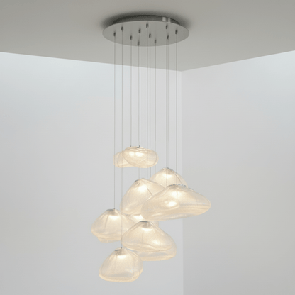 Blown Glass Mesh Pendant Light