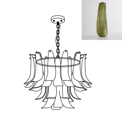 Murano Glass Leaf Chandelier