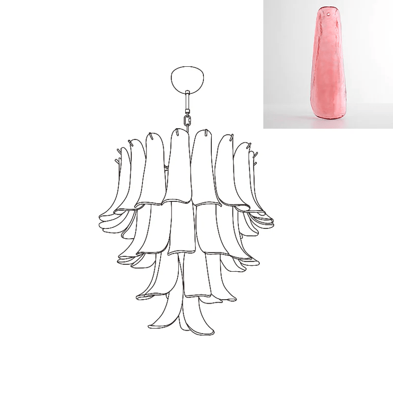 Murano Glass Petals Chandelier