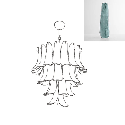 Murano Glass Petals Chandelier