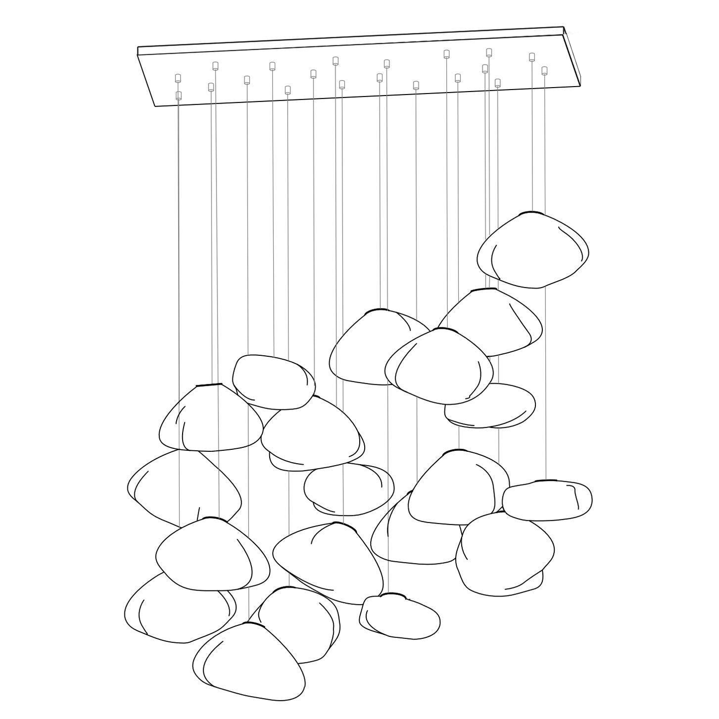 Blown Glass Mesh Pendant Light
