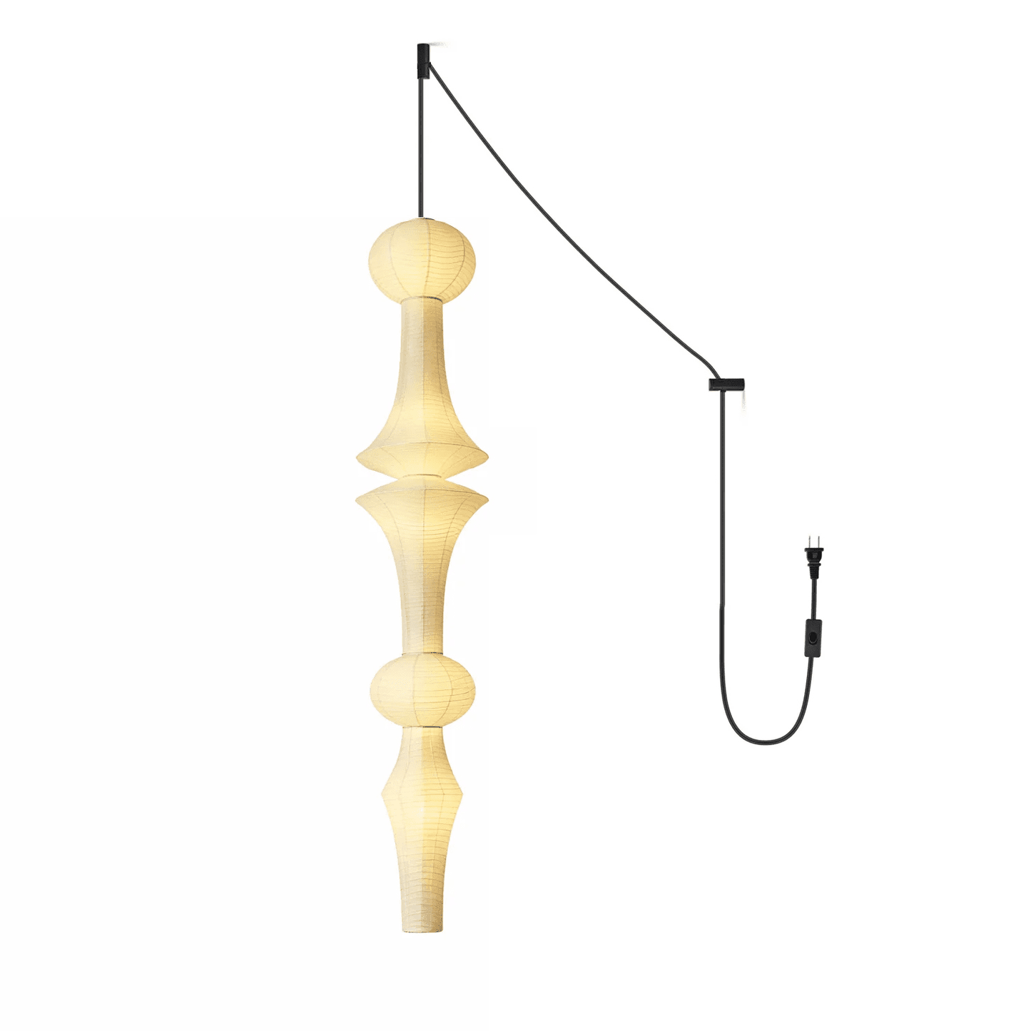 Washi Paper E Pendant Swag Light
