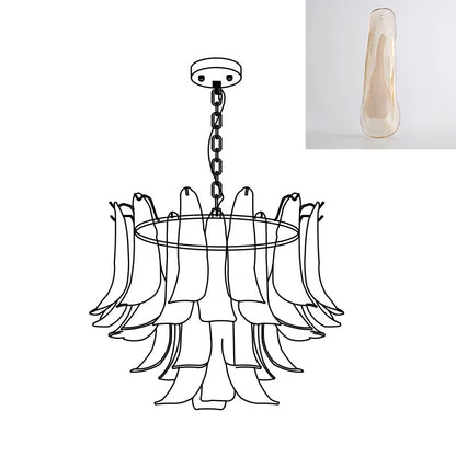 Murano Glass Leaf Chandelier