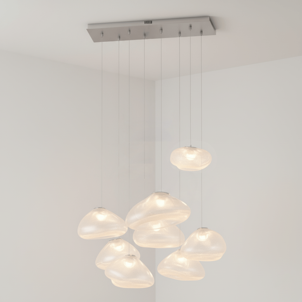 Blown Glass Mesh Pendant Light