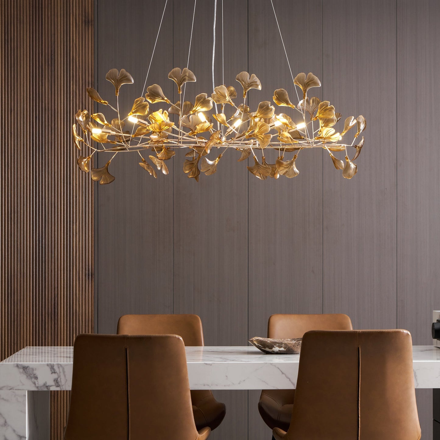 Acrylic Ginkgo Leaf Chandelier