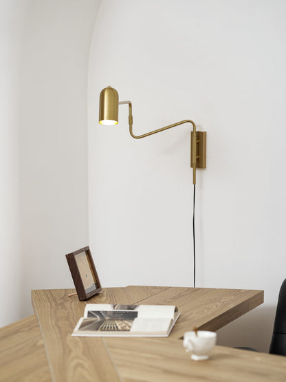 Adjustable Arm Plug In Wall Lamp