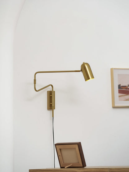 Adjustable Arm Plug In Wall Lamp