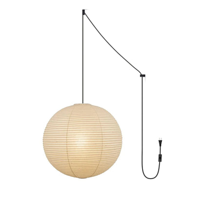 Akari A Pendant Swag Light (black plug wire)