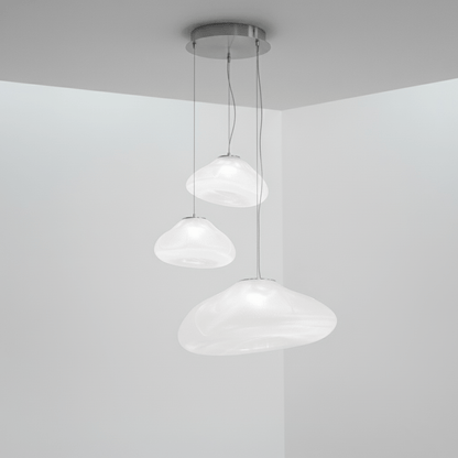 Blown Glass Mesh Pendant Light