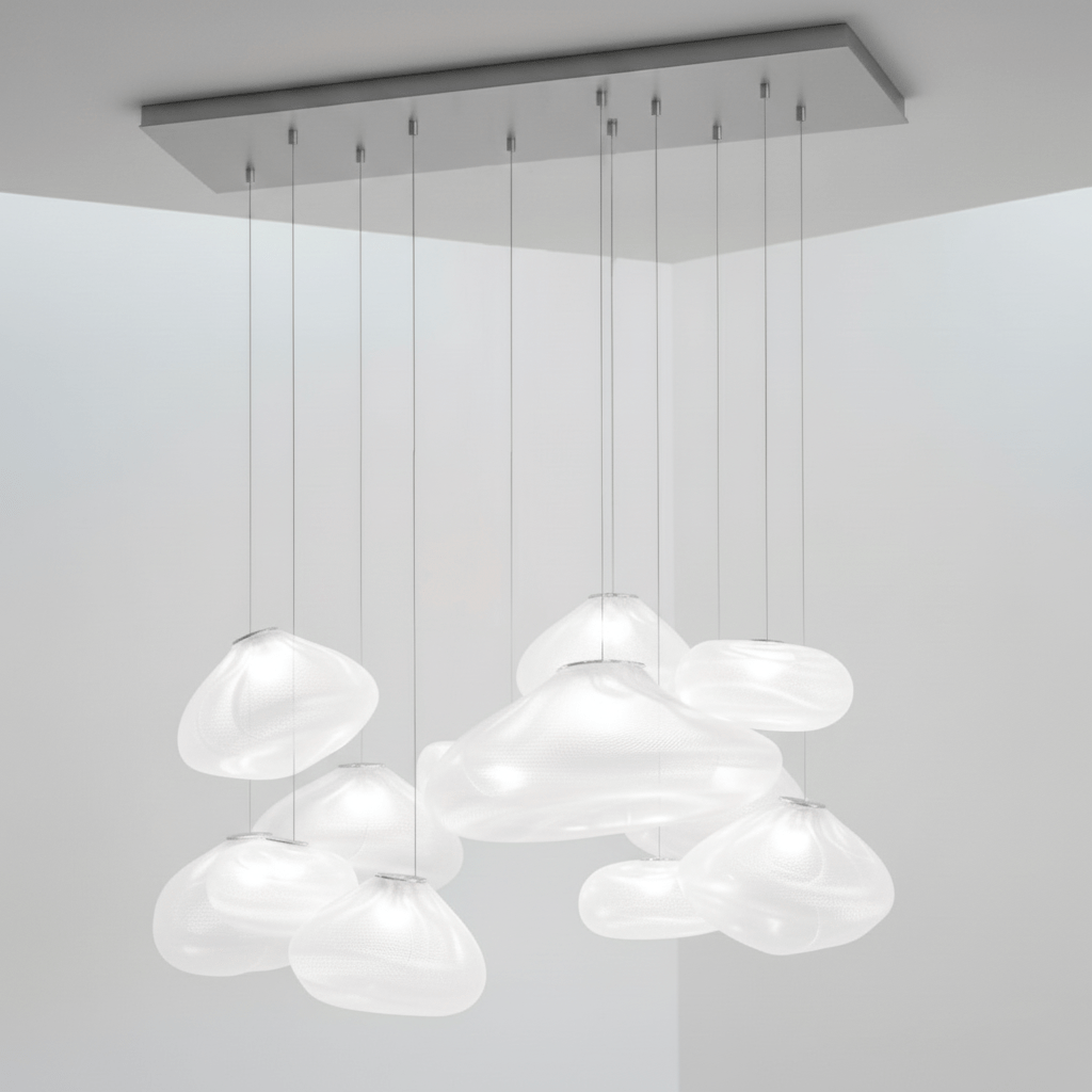 Blown Glass Mesh Pendant Light