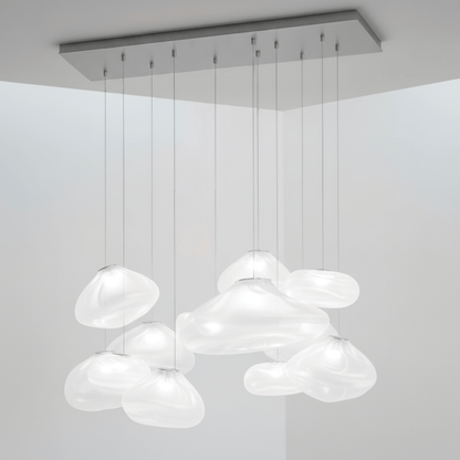 Blown Glass Mesh Pendant Light