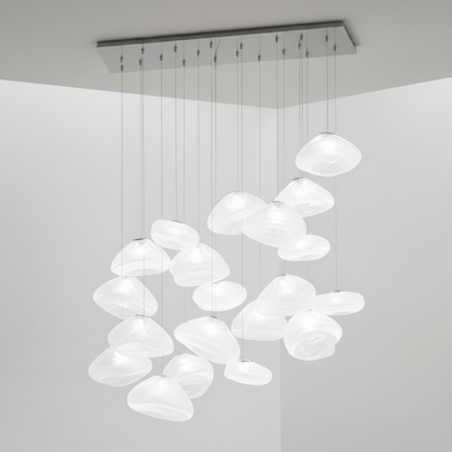 Blown Glass Mesh Pendant Light