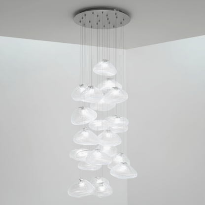 Blown Glass Mesh Pendant Light