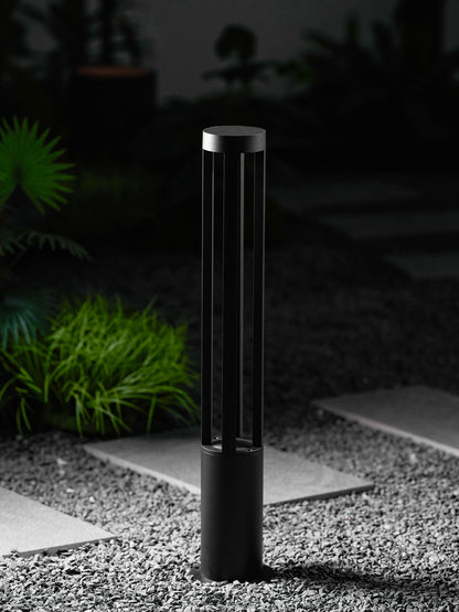 Black Cylindrical Garden Outdoor Light
