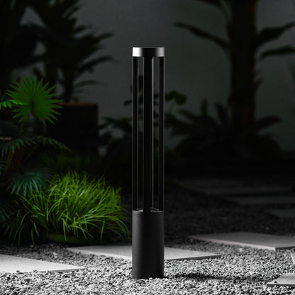 Black Cylindrical Garden Outdoor Light