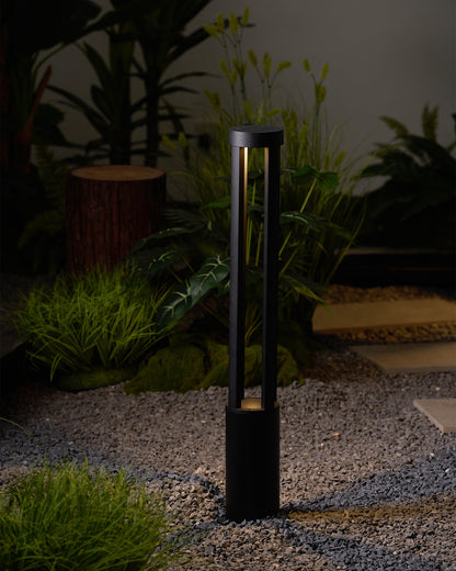 Black Cylindrical Garden Outdoor Light