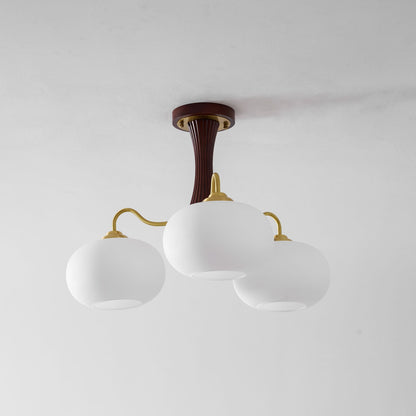 Juliette Brass Wooden Persimmon Chandelier