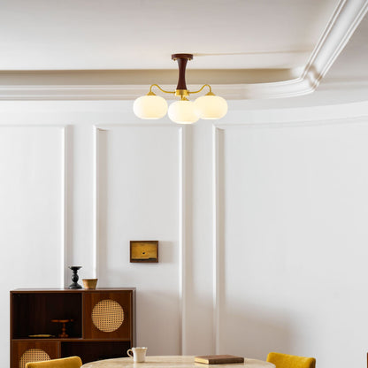 Juliette Brass Wooden Persimmon Chandelier