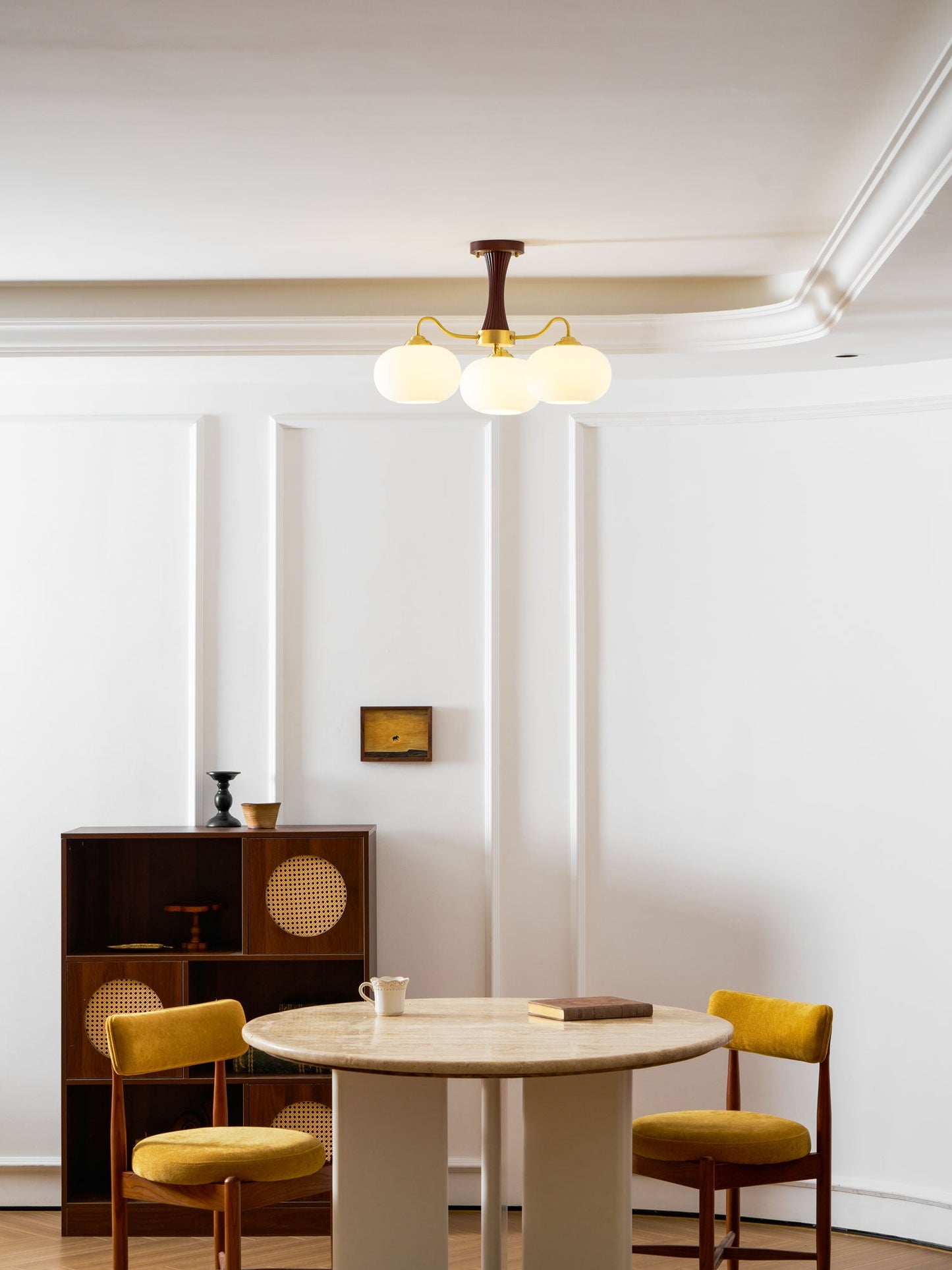 Juliette Brass Wooden Persimmon Chandelier