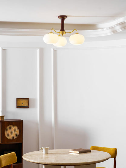 Juliette Brass Wooden Persimmon Chandelier