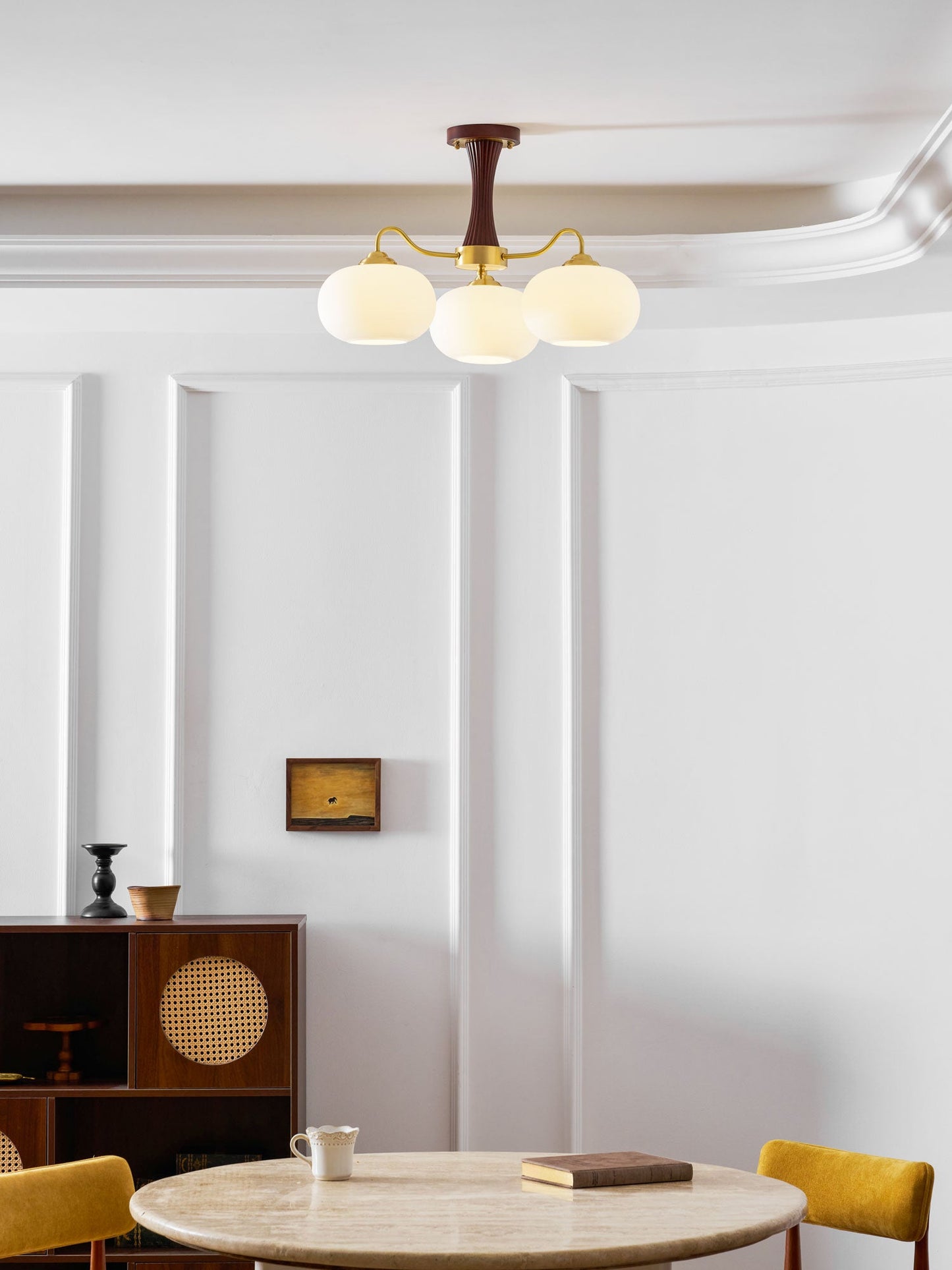 Juliette Brass Wooden Persimmon Chandelier