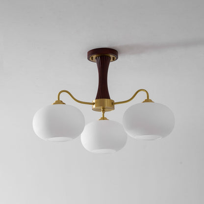 Juliette Brass Wooden Persimmon Chandelier