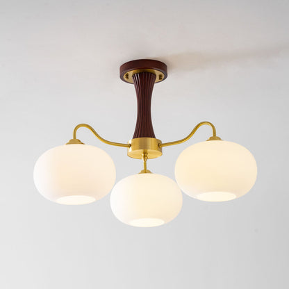 Juliette Brass Wooden Persimmon Chandelier