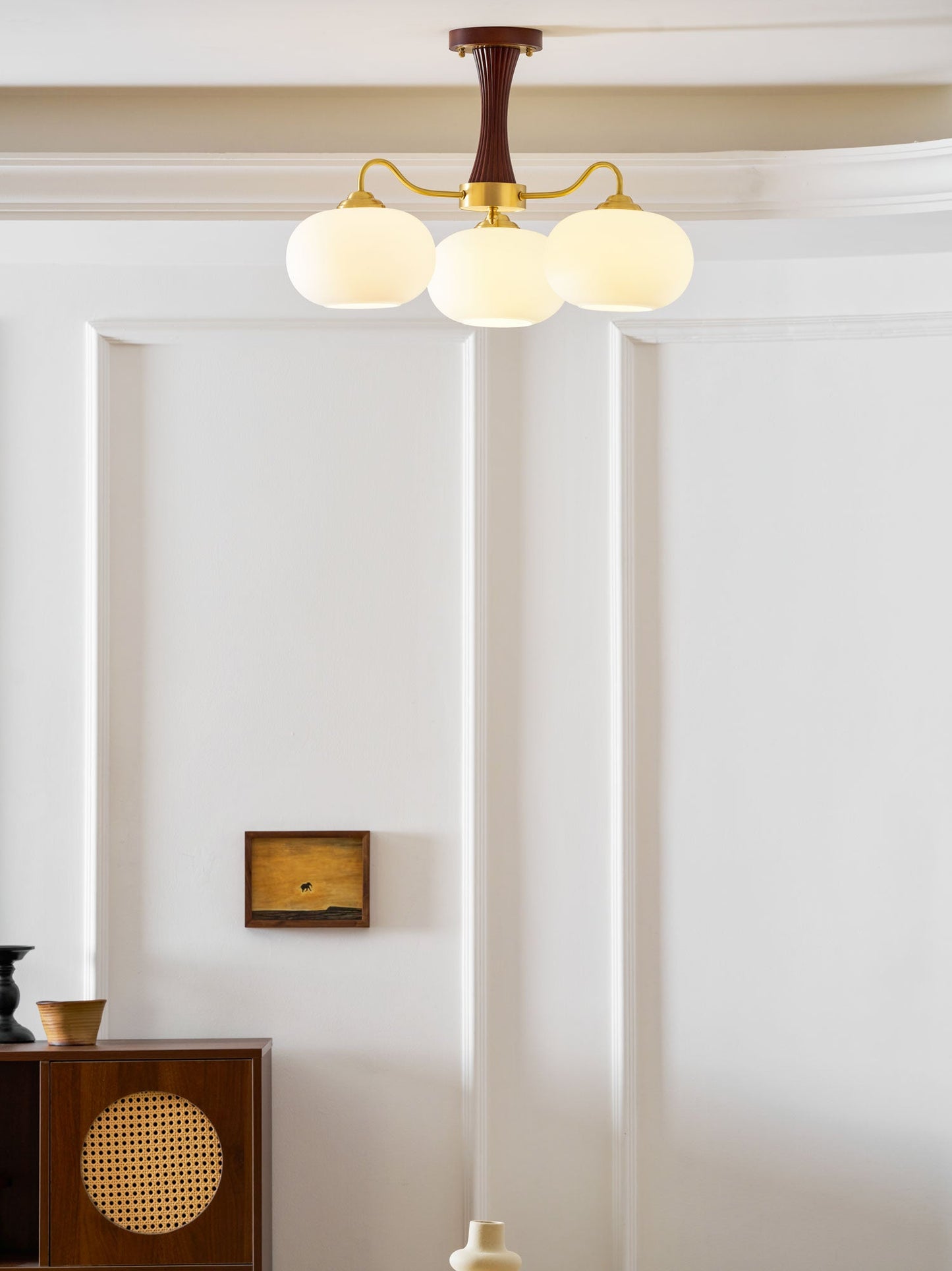 Juliette Brass Wooden Persimmon Chandelier
