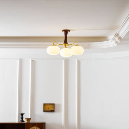 Juliette Brass Wooden Persimmon Chandelier