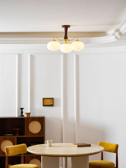 Juliette Brass Wooden Persimmon Chandelier