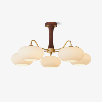 Juliette Brass Wooden Persimmon Chandelier