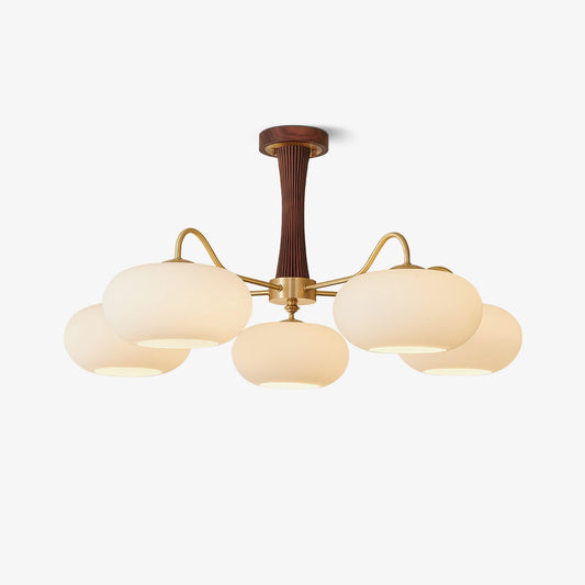 Juliette Brass Wooden Persimmon Chandelier