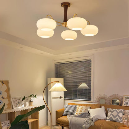 Juliette Brass Wooden Persimmon Chandelier