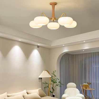 Juliette Brass Wooden Persimmon Chandelier