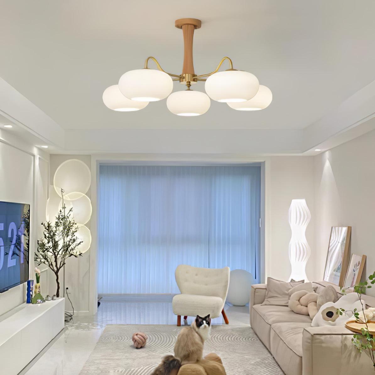 Juliette Brass Wooden Persimmon Chandelier