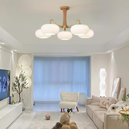 Juliette Brass Wooden Persimmon Chandelier