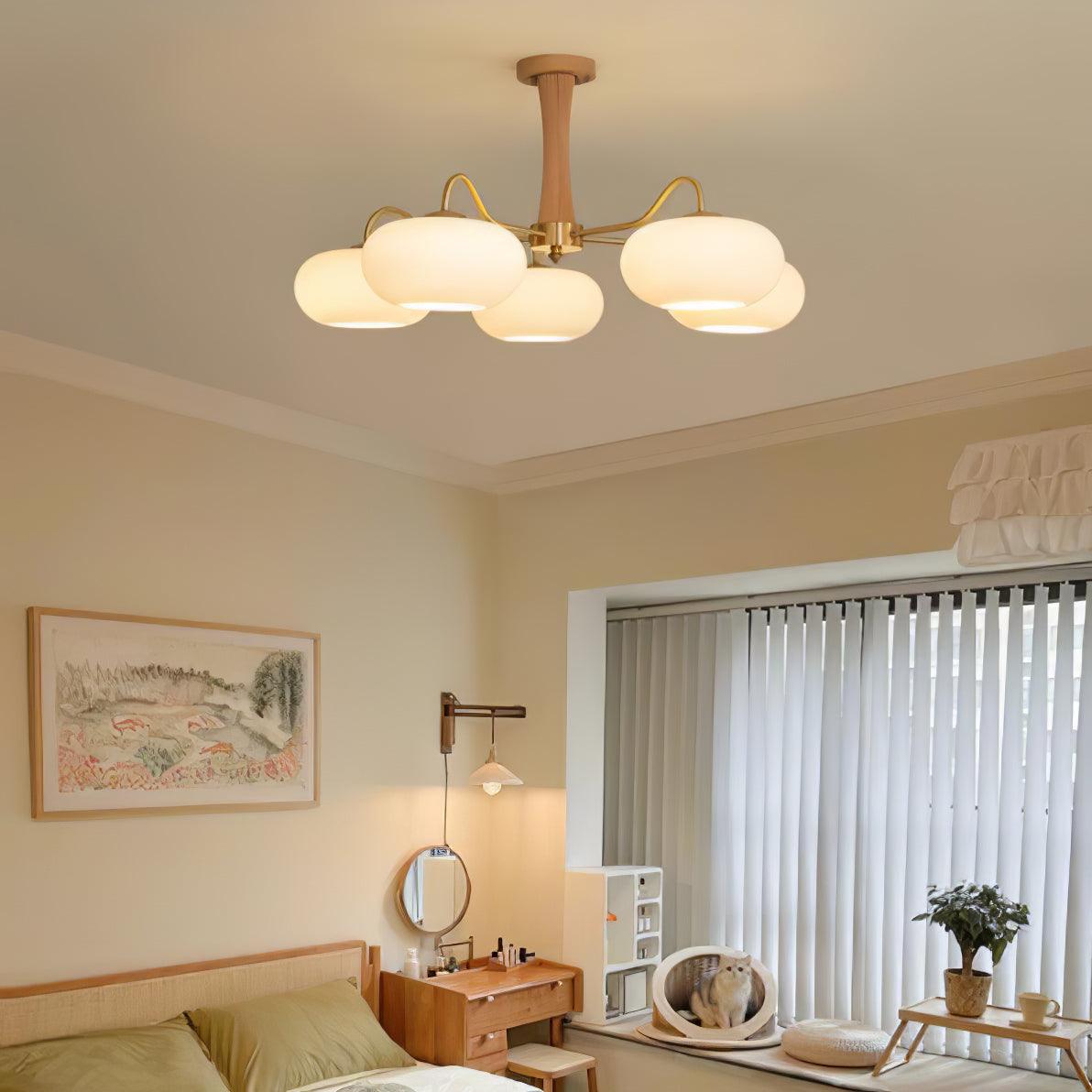 Juliette Brass Wooden Persimmon Chandelier