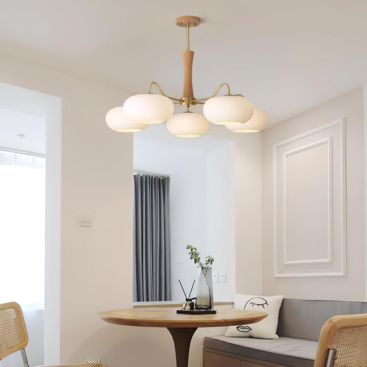 Juliette Brass Wooden Persimmon Chandelier
