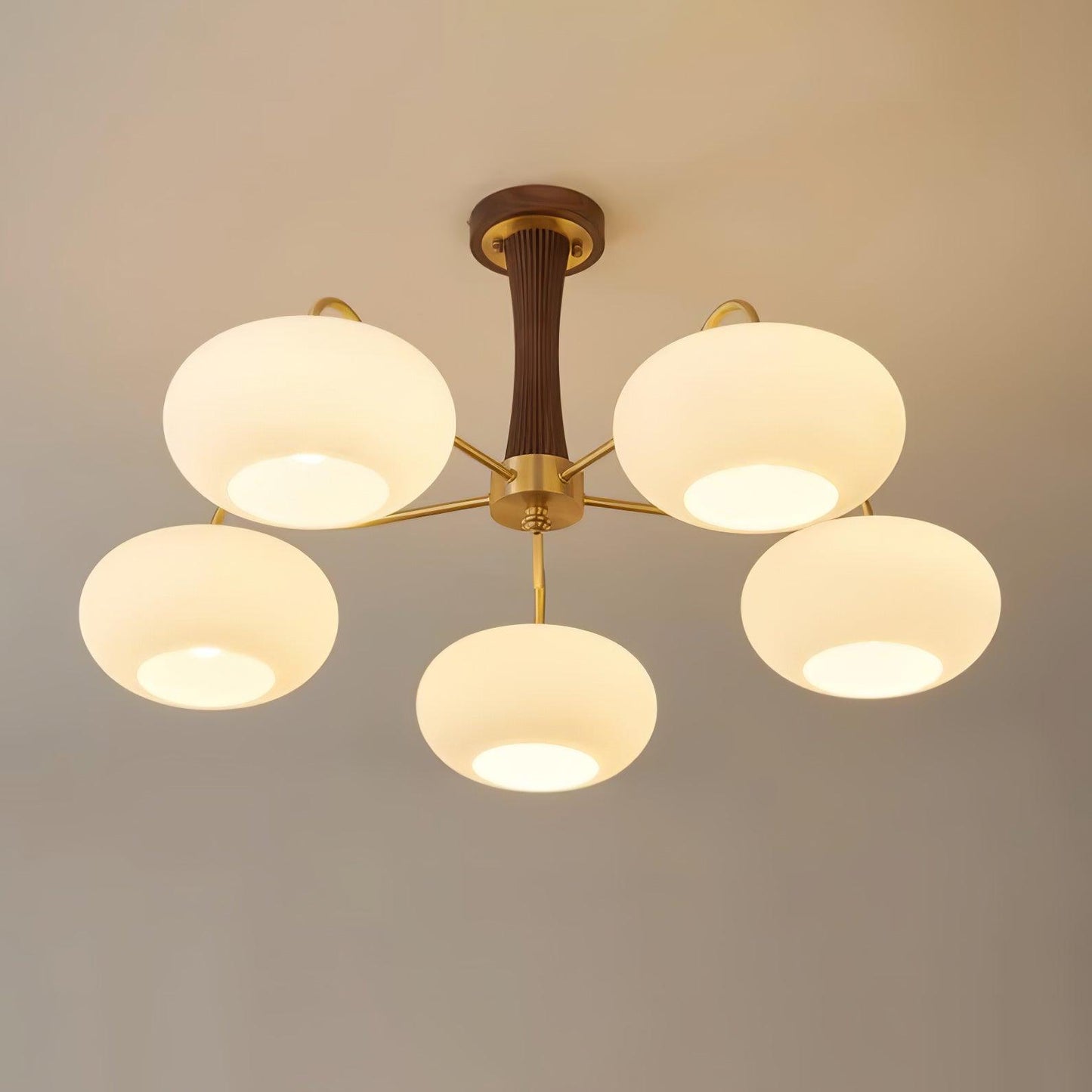 Juliette Brass Wooden Persimmon Chandelier