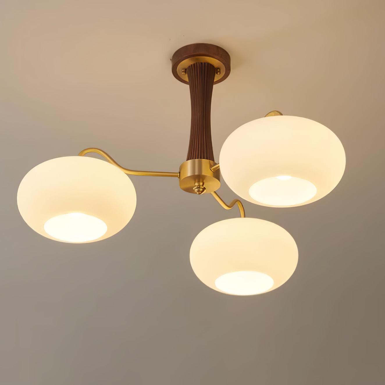 Juliette Brass Wooden Persimmon Chandelier