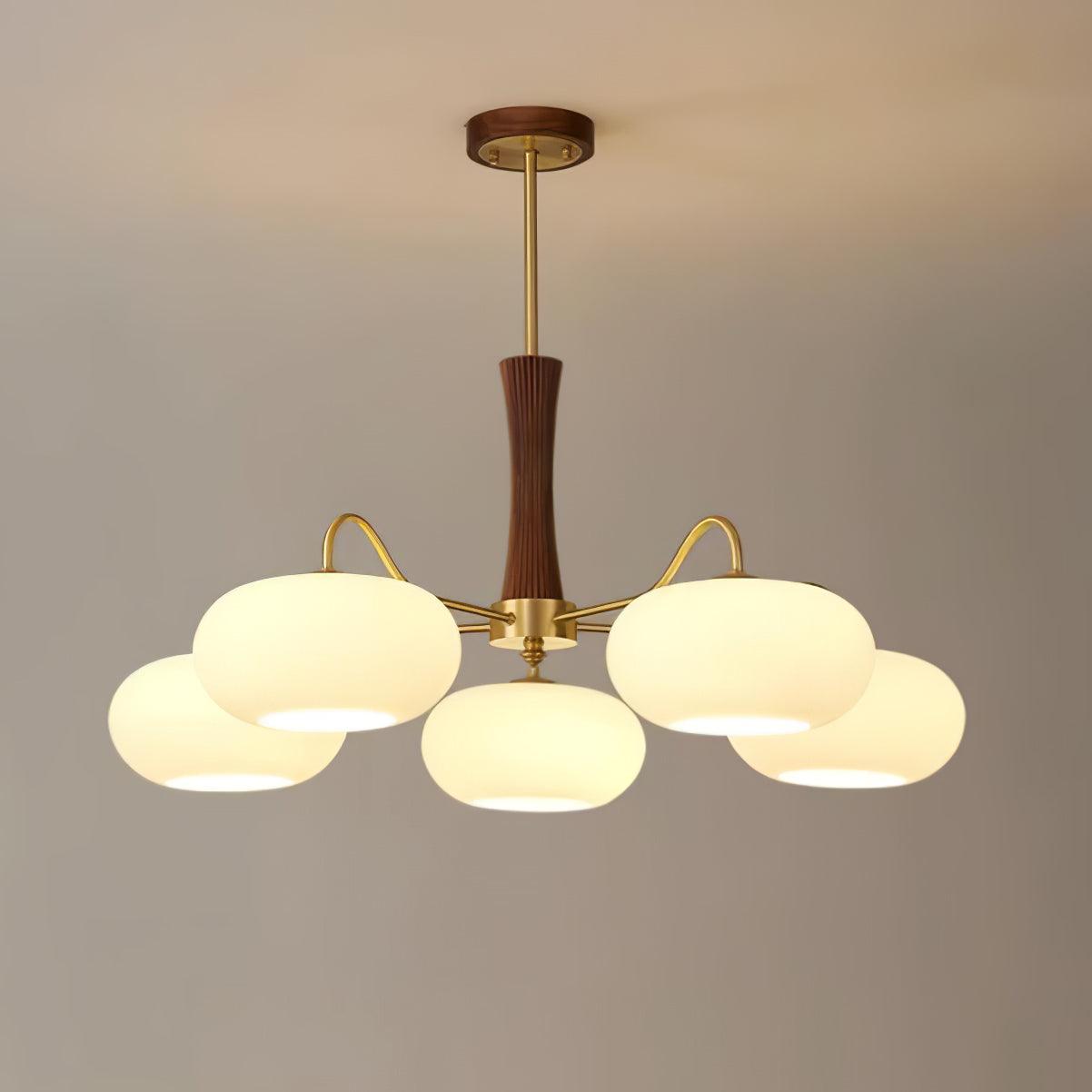 Juliette Brass Wooden Persimmon Chandelier