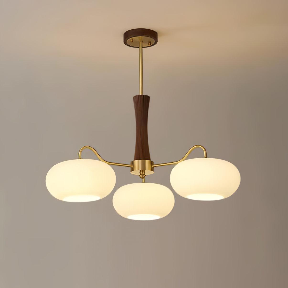 Juliette Brass Wooden Persimmon Chandelier