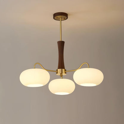 Juliette Brass Wooden Persimmon Chandelier