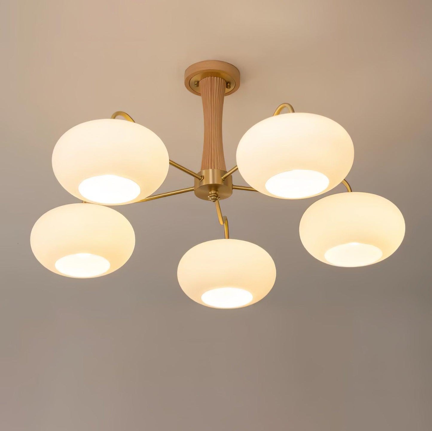 Juliette Brass Wooden Persimmon Chandelier