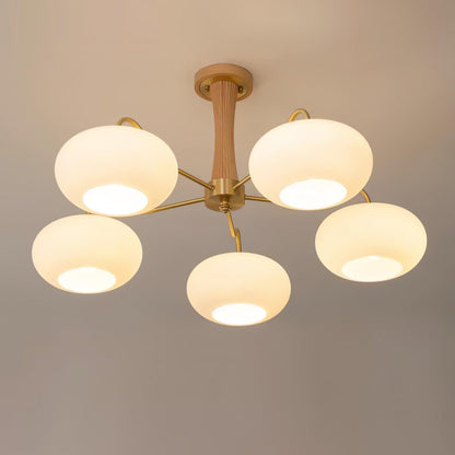 Juliette Brass Wooden Persimmon Chandelier