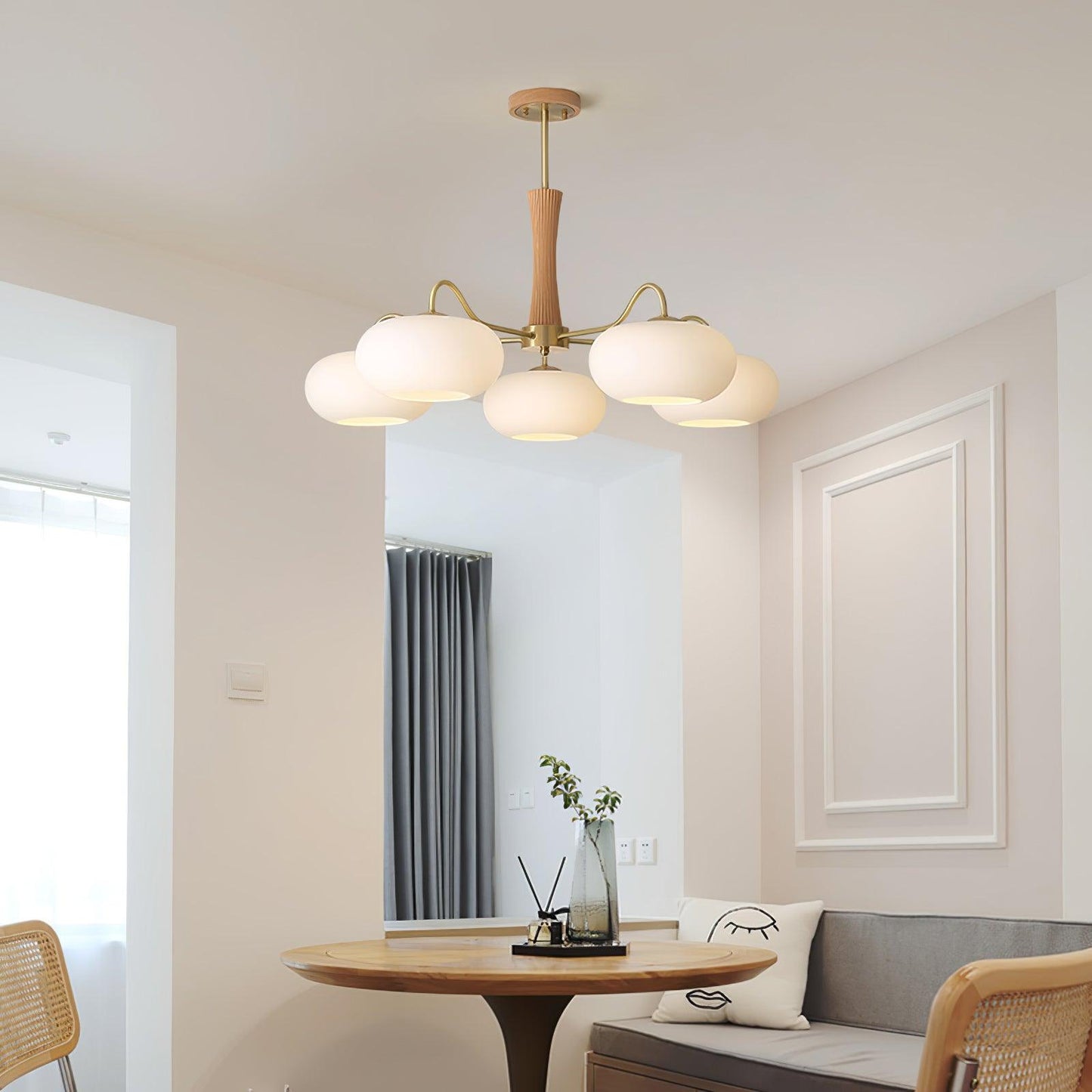 Juliette Brass Wooden Persimmon Chandelier