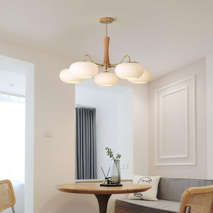 Juliette Brass Wooden Persimmon Chandelier